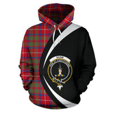 Shaw Red Modern Tartan Crest Hoodie - Circle Style